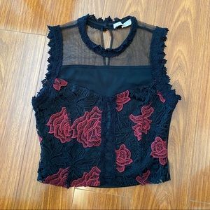Forever 21 Lace Design Crop Top